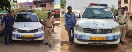 विदिशा तथा अलीराजपुर में हुई वाहन दुर्घटना में हुये घायलों को पुलिस ने पहुँचाया अस्पताल